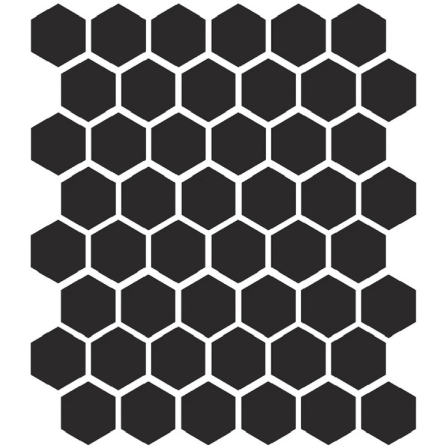 Etruria Керамогранит XXS-3D Esagono 5X5.7 3D Nero Su Rete Monocolore 33Х37