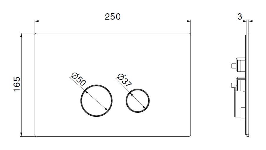 Панель смыва Newform Delta Zero, совместима с бачками скрытого монтажа TECE, цвет Matt white - изображение 1