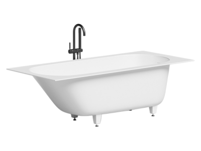 На изображении товар Ванна Salini Ornella Kit  1700х800х600 мм, донный клапан "Up&Down" белый, сифон, интегрированный слив-перелив, цвет белый глянцевый от официального представителя в Москве