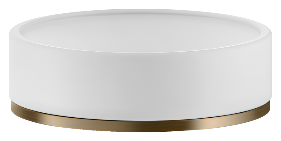 Мыльница Gessi Inciso ⌀115 мм, настольная, цвет White/Warm Bronze Brushed PVD