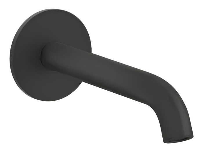 На изображении товар Излив Gessi316, настенный, вылет 14,7 см, цвет Matte Black от официального представителя в Москве