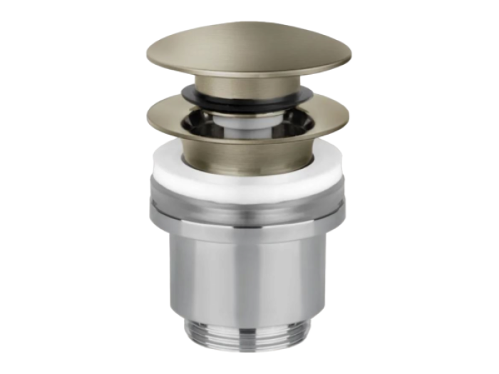 На изображении товар Донный клапан Gessi, автоматический, для раковины без перелива, крышка Ø63 мм, цвет Finox Brushed Nickel от официального представителя в Москве