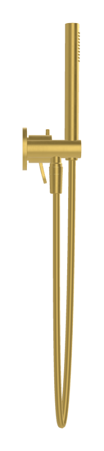 Смеситель для душа Carlo Frattini Flo, с переключателем на 2 потребителя, ручным душем, гибким шлангом хромалюкс 1500 мм, внешняя часть, цвет брашированное золото - изображение 2