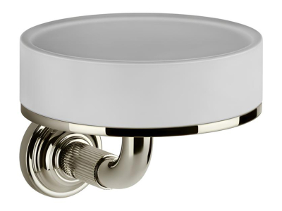 Мыльница Gessi Venti20, настенная, ø115 мм, цвет White/Nickel PVD