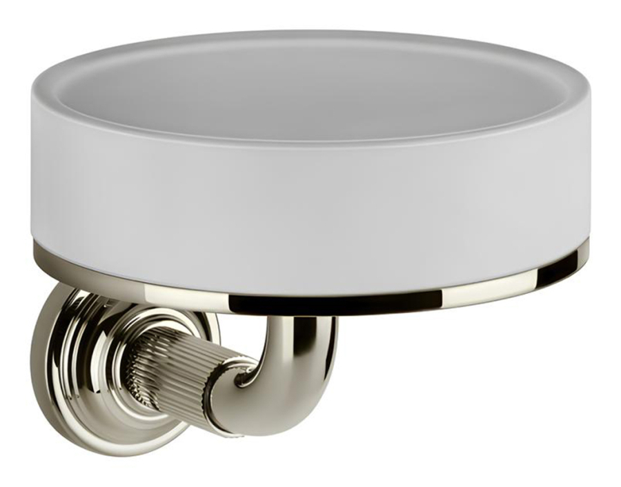 Мыльница Gessi Venti20, настенная, ø115 мм, цвет White/Nickel PVD