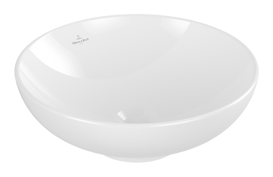 Раковина Villeroy&Boch Loop & Friends, круглая, установка на столешницу, Ø430, без зоны монтажа смесителя, с переливом, с декором Farmhouse CeramicPlus - изображение 1