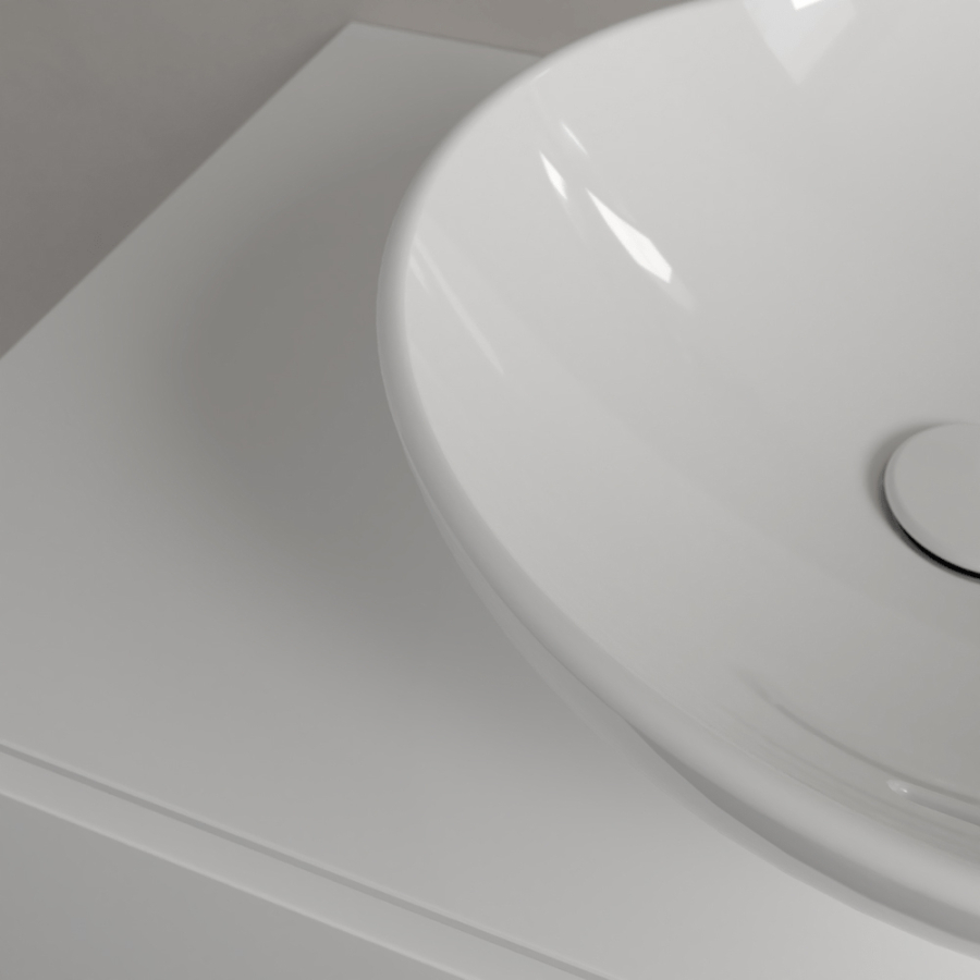 Раковина Villeroy&Boch Loop & Friends, круглая, установка на столешницу, Ø430, без зоны монтажа смесителя, с переливом, с декором Farmhouse CeramicPlus - изображение 8