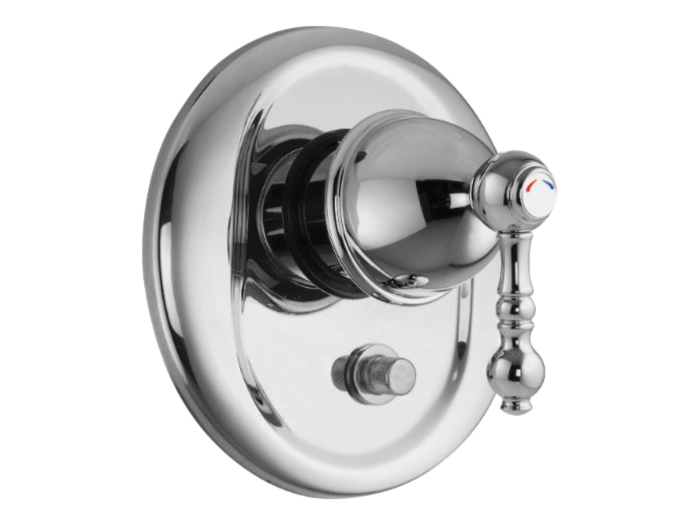 На изображении товар Смеситель для душа Carlo Frattini Elizabeth/Epoque, настенный, однорычажный, с переключателем на 2 потребителя, Ø155 мм, внешняя часть, цвет хром от официального представителя в Москве