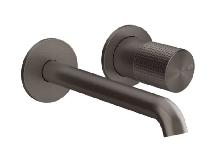 На изображении товар Смеситель для раковины Gessi Habito, встраиваемый, настенный, цвет Black Metal Brushed PVD от официального представителя в Москве