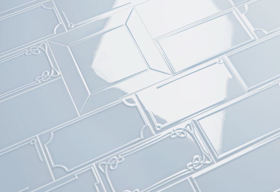 Etruria Керамическая плитка ART DÉCO 12.4X25 Vector Frame C Light Blue - изображение 1