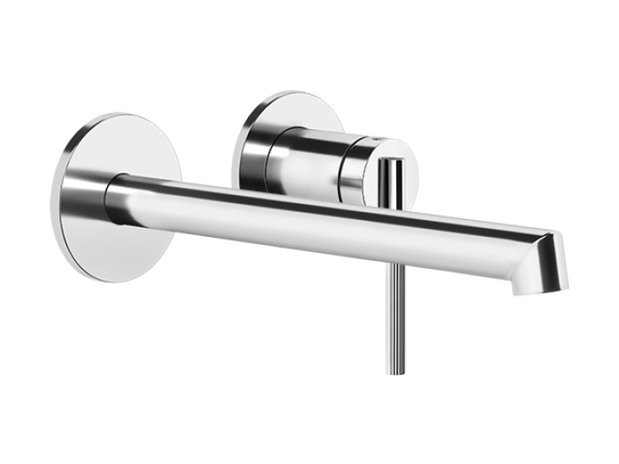 На изображении товар Смеситель для раковины Gessi Ingranaggio, длинный излив, встраиваемый, цвет Chrome от официального представителя в Москве