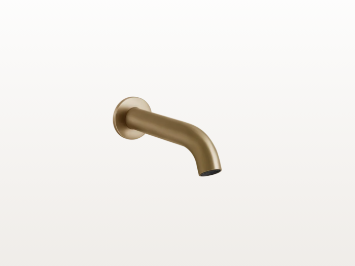 На изображении товар Излив для ванны Gessi 316, настенный, цвет Warm Bronze Brushed PVD от официального представителя в Москве