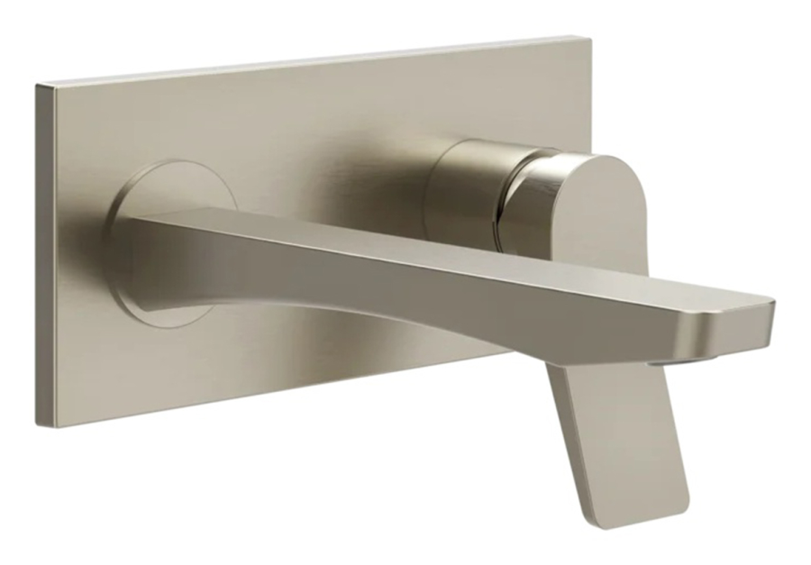 Смеситель для раковины Gessi Rilievo, настенный, со средним изливом, встраиваемый, внешняя часть, цвет Finox Brushed Nickel