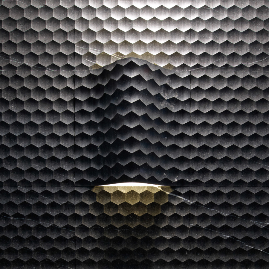 Lithos design Камень со световым элементом Marble Wall Coverings Pietre Incise Geometric Favo Curve Luce 60x60x14 - изображение 2