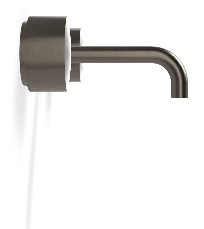 Смеситель для раковины Carlo Frattini SO, настенный, без ручек, с донным клапаном Click-Clack, L-159 мм, внешняя часть, цвет чёрный хром брашированный - изображение 2