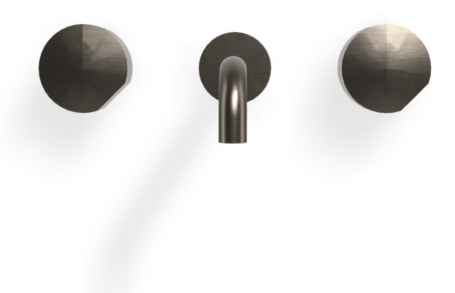 Смеситель для раковины Carlo Frattini SO, настенный, без ручек, с донным клапаном Click-Clack, L-159 мм, внешняя часть, цвет чёрный хром брашированный - изображение 1