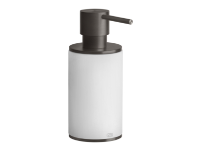На изображении товар Дозатор Gessi316, настольный, ⌀75хh190 мм, цвет White/Black Metal Brushed PVD от официального представителя в Москве