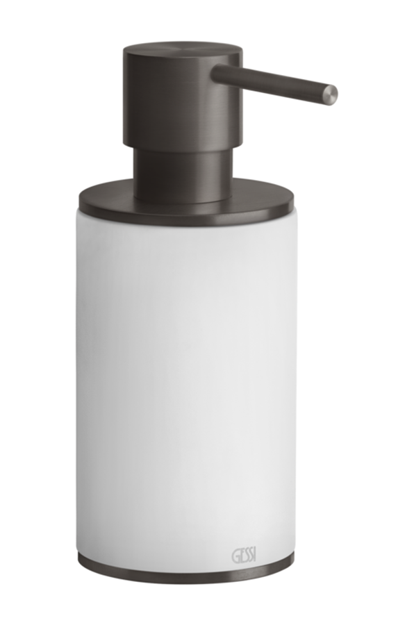 Дозатор Gessi316, настольный, ⌀75хh190 мм, цвет White/Black Metal Brushed PVD