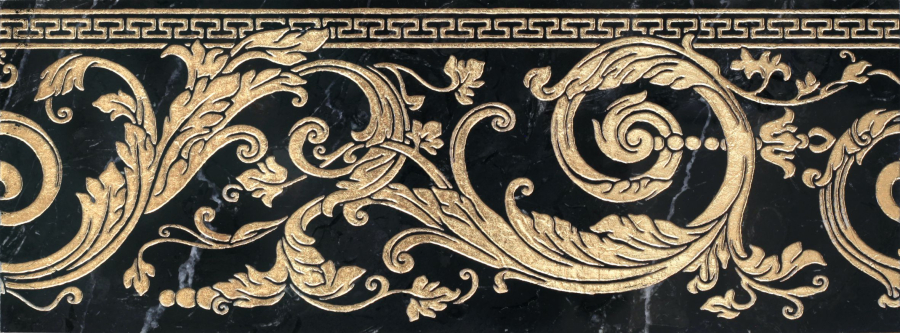 Akros Venezia Камень Luxurious Thalia border Nero Marquinia – Gold 14.8X40X1