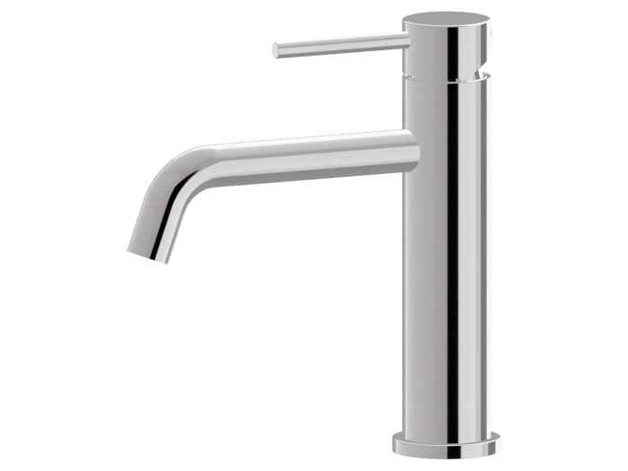 На изображении товар Cмеситель для раковины Newform Xt, H200 мм, однорычажный, на 1 отверстие, без донного клапана, соединительные шланги с внутренней резьбой, цвет хром от официального представителя в Москве