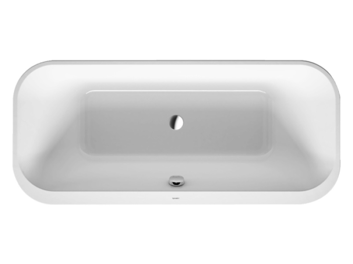 На изображении товар Ванна Duravit Happy D.2 Plus, отдельностоящая, 1800x800 мм, с двумя наклонами для спины, с бесшовной акриловой панелью, цвет белый от официального представителя в Москве