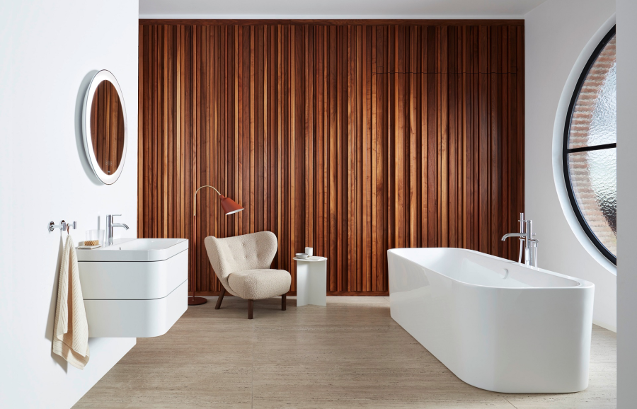 Ванна Duravit Happy D.2 Plus, отдельностоящая, 1800x800 мм, с двумя наклонами для спины, с бесшовной акриловой панелью, цвет белый - изображение 3