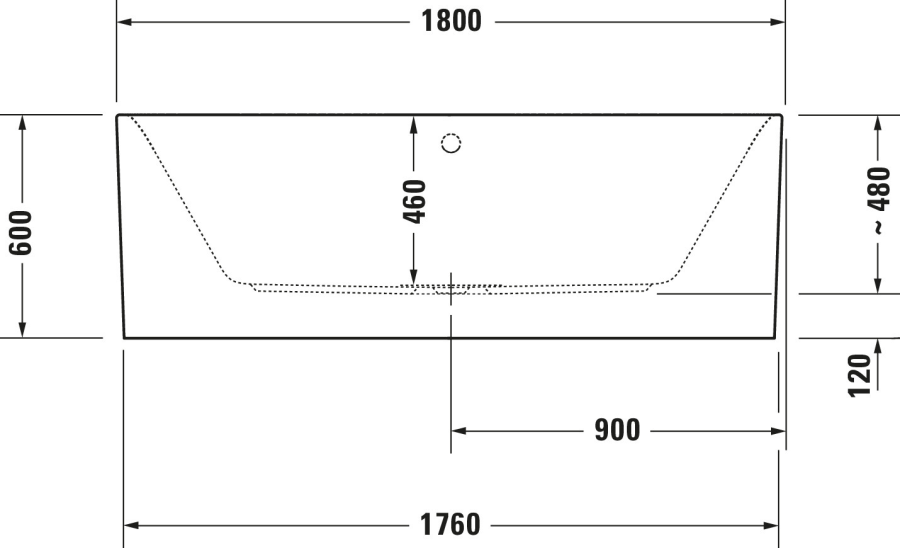 Ванна Duravit Happy D.2 Plus, отдельностоящая, 1800x800 мм, с двумя наклонами для спины, с бесшовной акриловой панелью, цвет белый - изображение 7