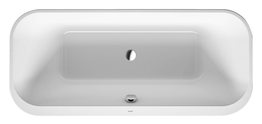 Ванна Duravit Happy D.2 Plus, отдельностоящая, 1800x800 мм, с двумя наклонами для спины, с бесшовной акриловой панелью, цвет белый
