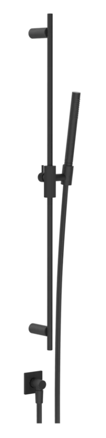 Душевой гарнитур Gessi Inverso, штанга h900 мм, ручной душ, шланговое подсоединение, цвет Matte Black