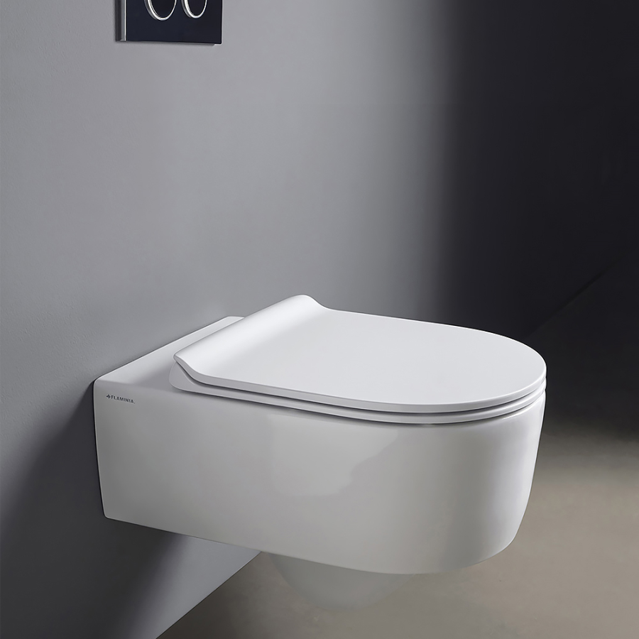Унитаз Flaminia Link, подвесной, 560х360 мм, безободковый с системой goclean, цвет Latte - изображение 4