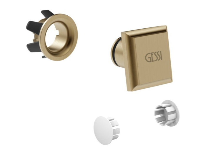 На изображении товар Пробка для перелива и заглушки для боковых отверстий для биде Gessi, цвет Warm Bronze Brushed PVD от официального представителя в Москве