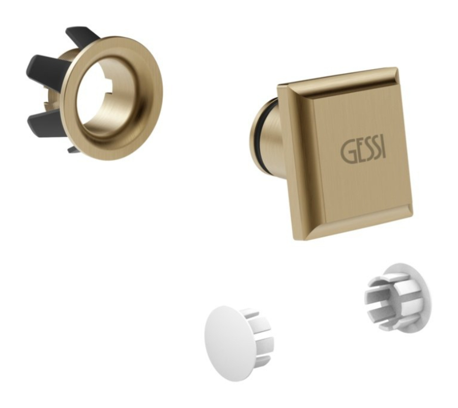 Пробка для перелива и заглушки для боковых отверстий для биде Gessi, цвет Warm Bronze Brushed PVD