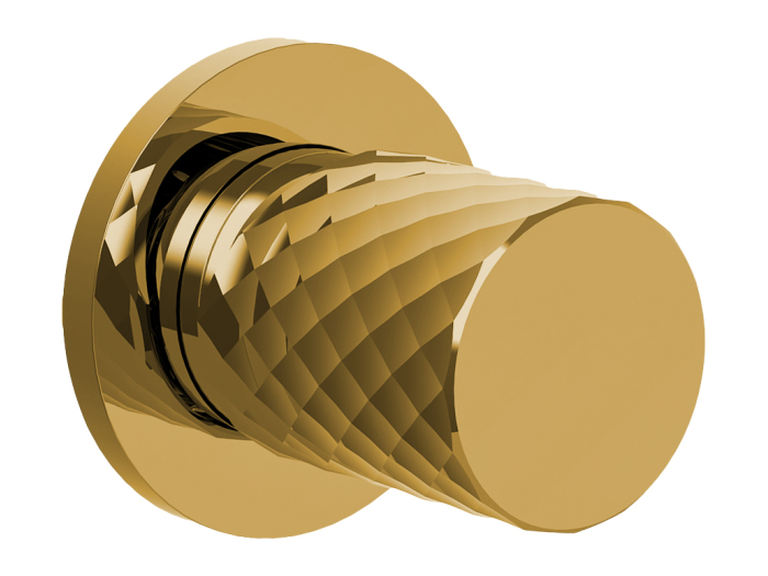 На изображении товар Cмеситель для душа Carlo Frattini Spillo Tech , X Collection, встраиваемый, внешняя часть, цвет золото от официального представителя в Москве