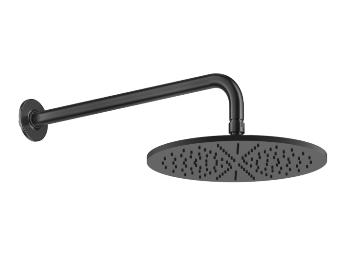 На изображении товар Верхний душ Gessi Inciso Ø300 мм, настенный, цвет Matte Black от официального представителя в Москве