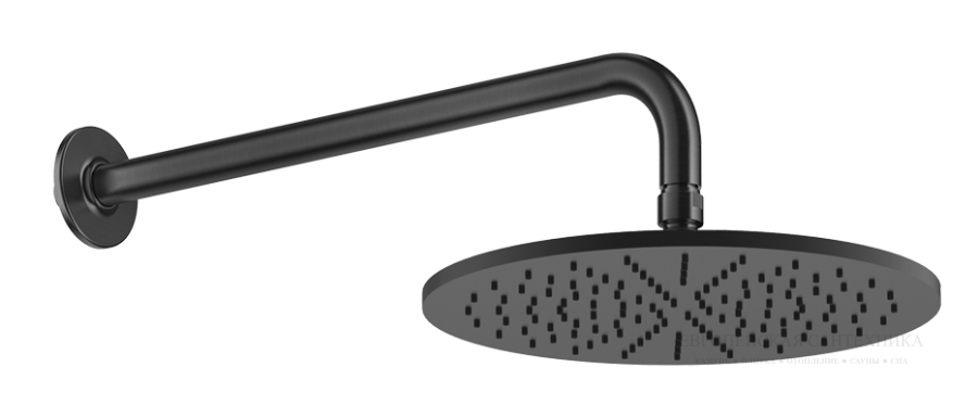 Верхний душ Gessi Inciso Ø300 мм, настенный, цвет Matte Black