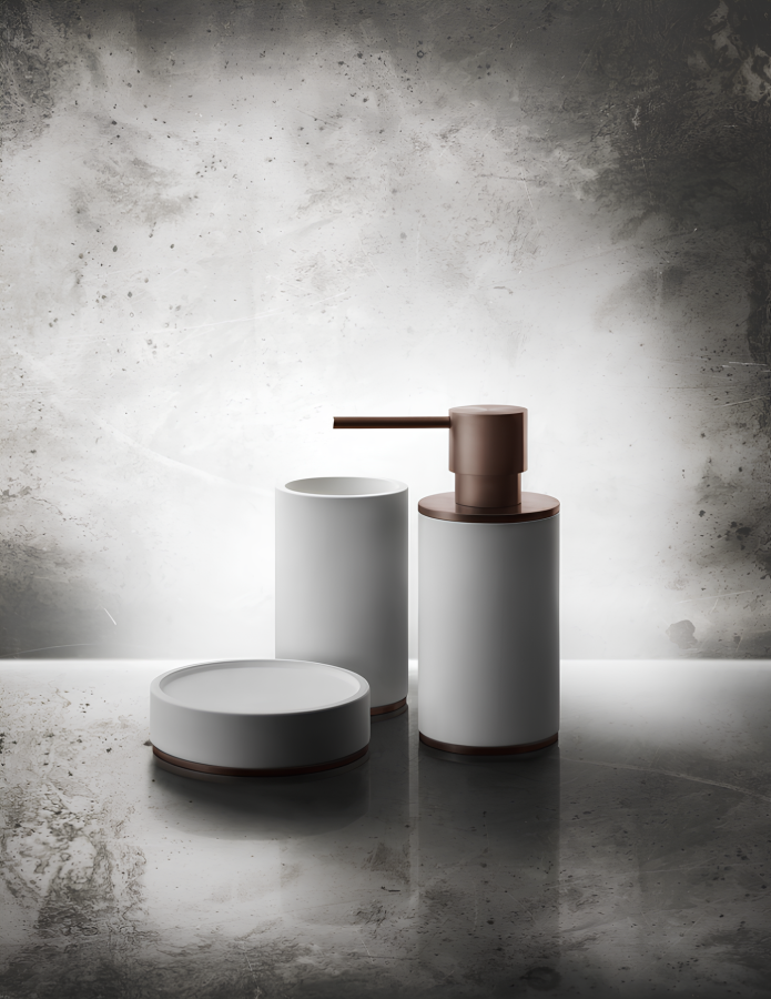 Дозатор Gessi316, настольный, ⌀75хh190 мм, цвет White/Copper Brushed PVD - изображение 5