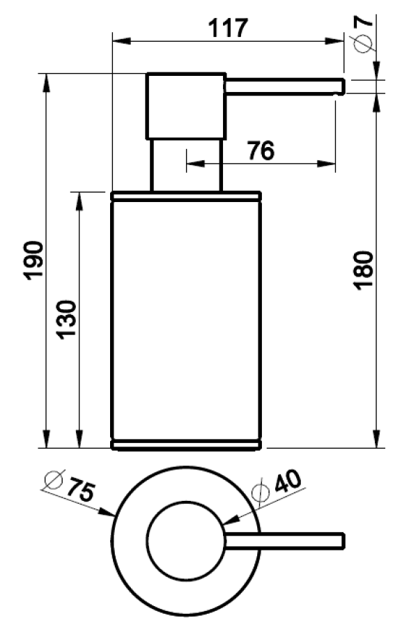Дозатор Gessi316, настольный, ⌀75хh190 мм, цвет White/Copper Brushed PVD - изображение 6