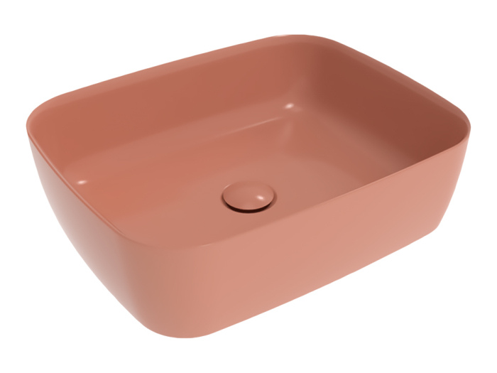 На изображении товар Раковина Flaminia Play, накладная, 520х400 мм, без перелива, цвет Terracotta от официального представителя в Москве