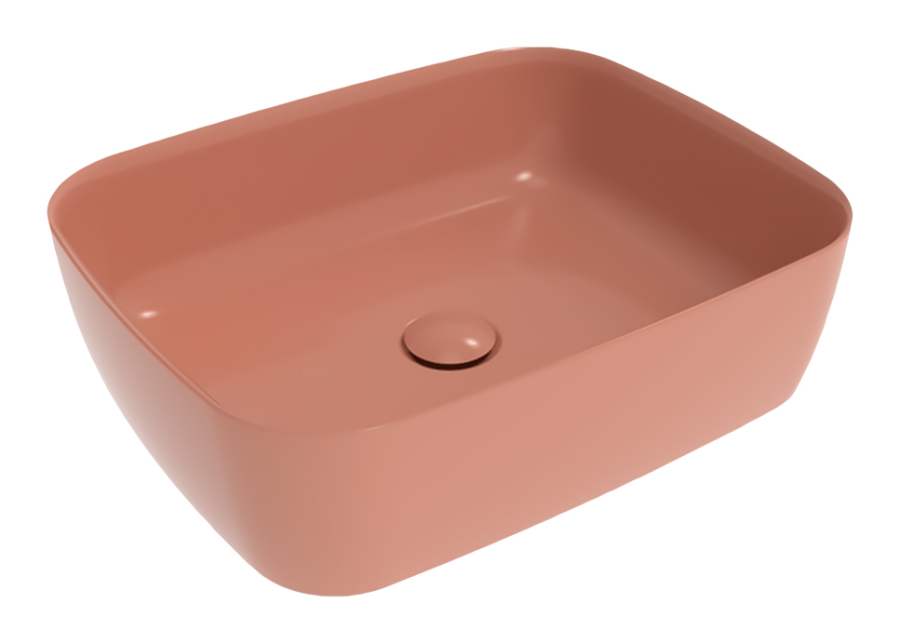 Раковина Flaminia Play, накладная, 520х400 мм, без перелива, цвет Terracotta