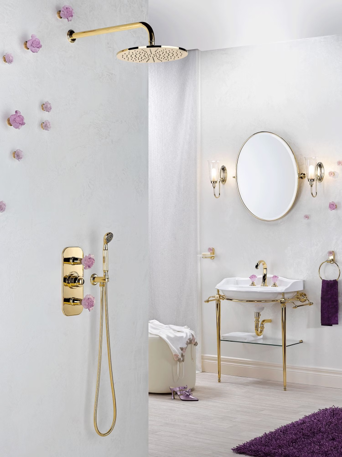 Бумагодержатель THG Rose, настенный, без крышки, цвет золото - изображение 3