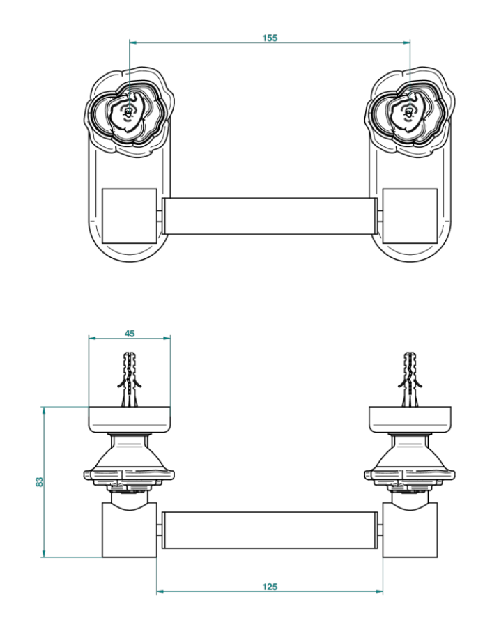 Бумагодержатель THG Rose, настенный, без крышки, цвет золото - изображение 4