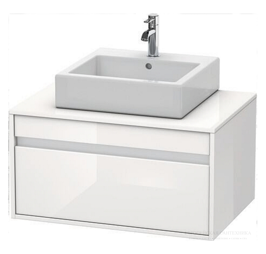 Раковина Duravit DuraSquare компакт, с шлифованным низом, 600x400 мм, без перелива, с 1 отверстием под смеситель, цвет белый c покрытием WonderGliss - изображение 2