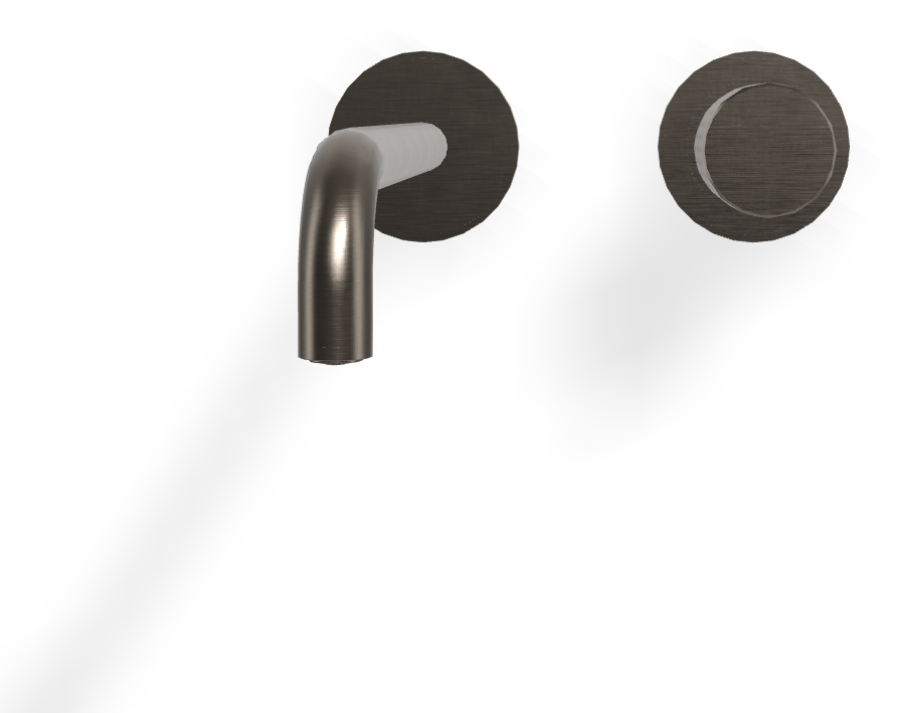 Смеситель для раковины Carlo Frattini Spillo Tech, ручка X Collection, настенный, с донным клапаном Click-Clack, излив 250 мм, внешняя часть, цвет брашированный чёрный хром - изображение 1