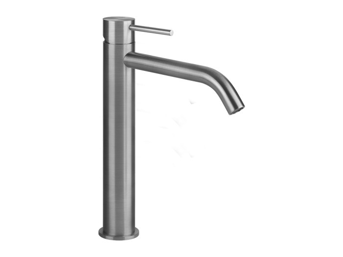 На изображении товар Смеситель для раковины Gessi 316, высокий, однорычажный, цвет Steel Brushed от официального представителя в Москве