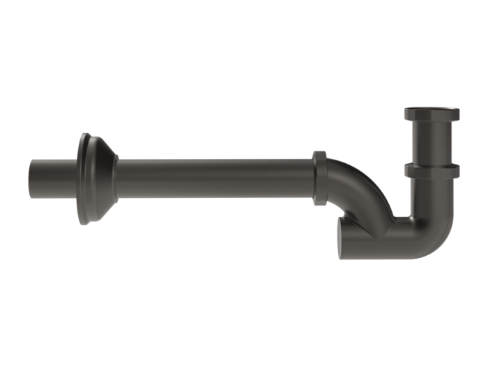 На изображении товар Сифон для раковины Gessi, бутылочный, цвет Black Metal Brushed PVD от официального представителя в Москве