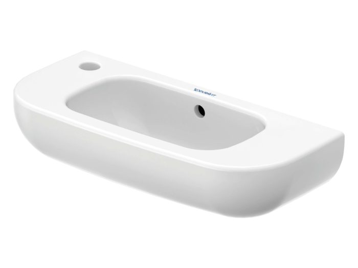 На изображении товар Раковина Duravit D-Code для рук, 500х220 мм, 1 отверстие под смеситель слева, цвет белый от официального представителя в Москве
