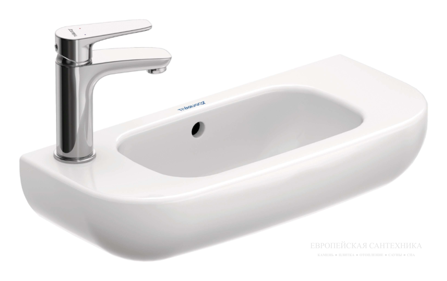 Раковина Duravit D-Code для рук, 500х220 мм, 1 отверстие под смеситель слева, цвет белый - изображение 1