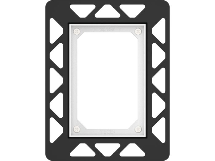 На изображении товар Монтажная рамка TECEfilo для панели смыва писсуара, на уровне стены, цвет чёрный глянцевый от официального представителя в Москве