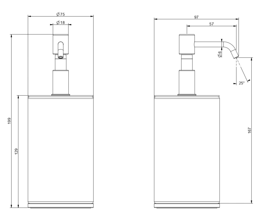 Дозатор Gessi Origini, настольный, Ø75хh199 мм, цвет White/Black Metal Brushed PVD - изображение 1