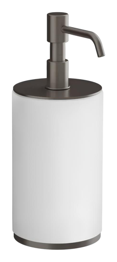 Дозатор Gessi Origini, настольный, Ø75хh199 мм, цвет White/Black Metal Brushed PVD